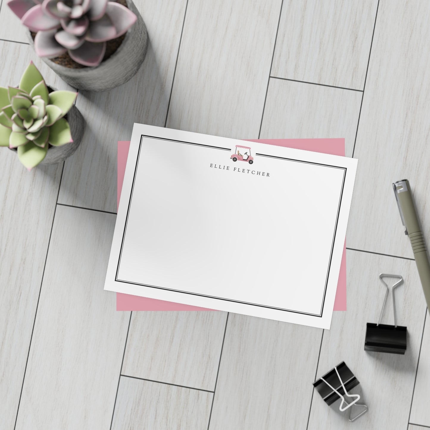 Country Club Motif Note Cards Stationery Set