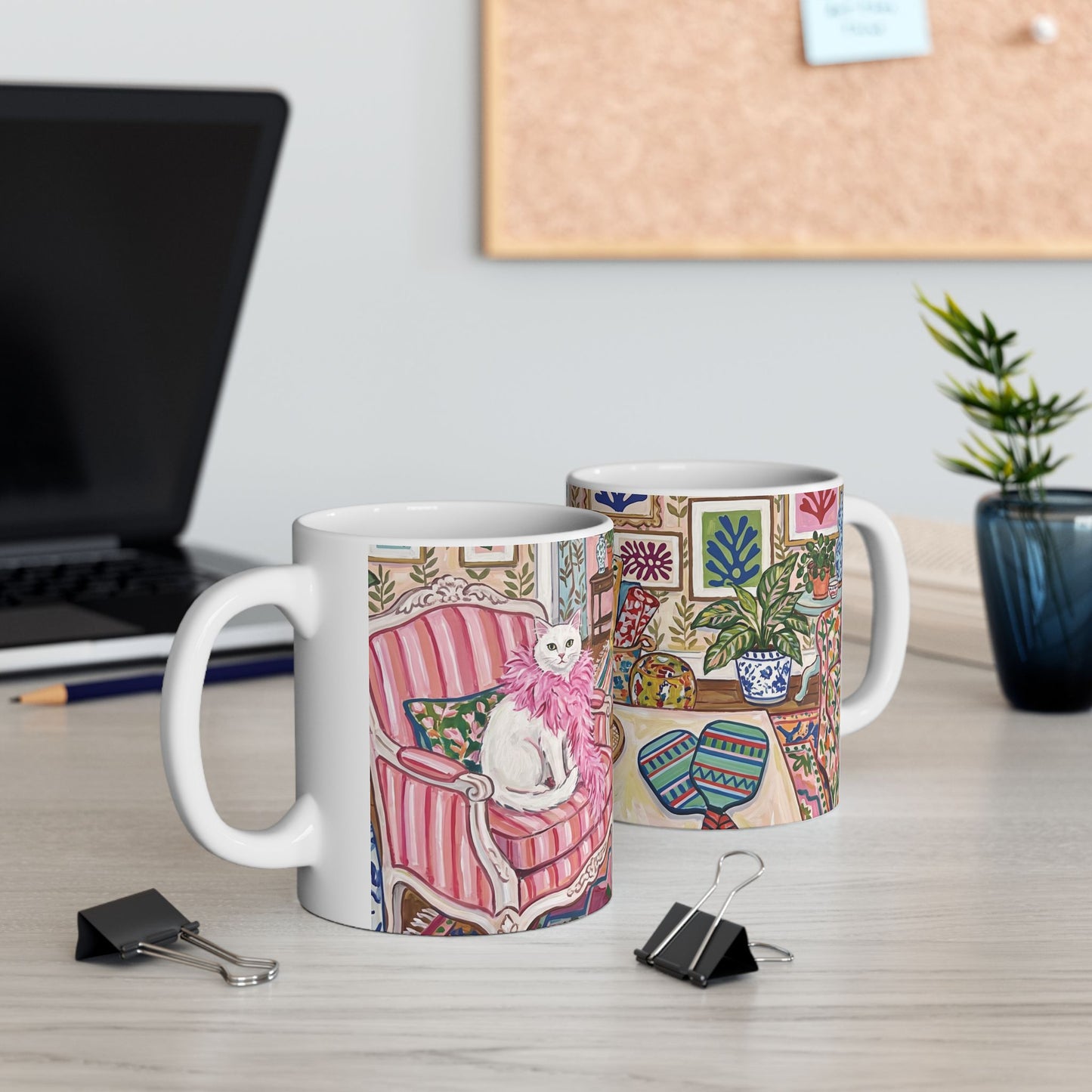 Society Kitty Ceramic Mug, (11oz, 15oz)
