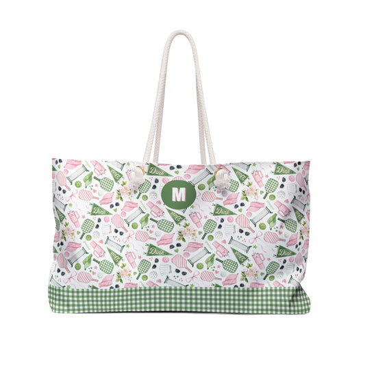 Pickleball Watercolor Motif Weekender Bag