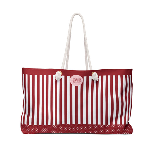 Candy Stripe Weekender Bag
