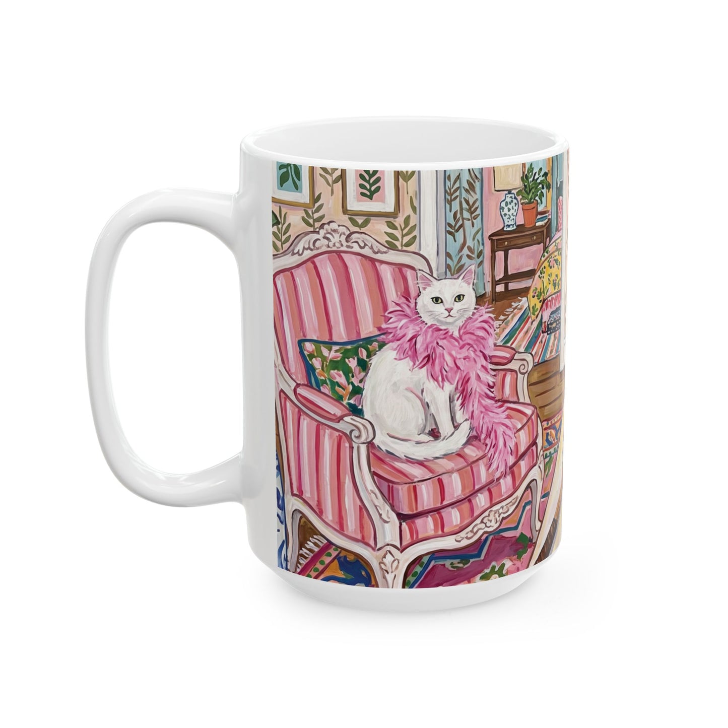 Society Kitty Ceramic Mug, (11oz, 15oz)