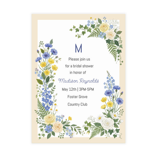 Fresh Garden Bridal Shower Invitations