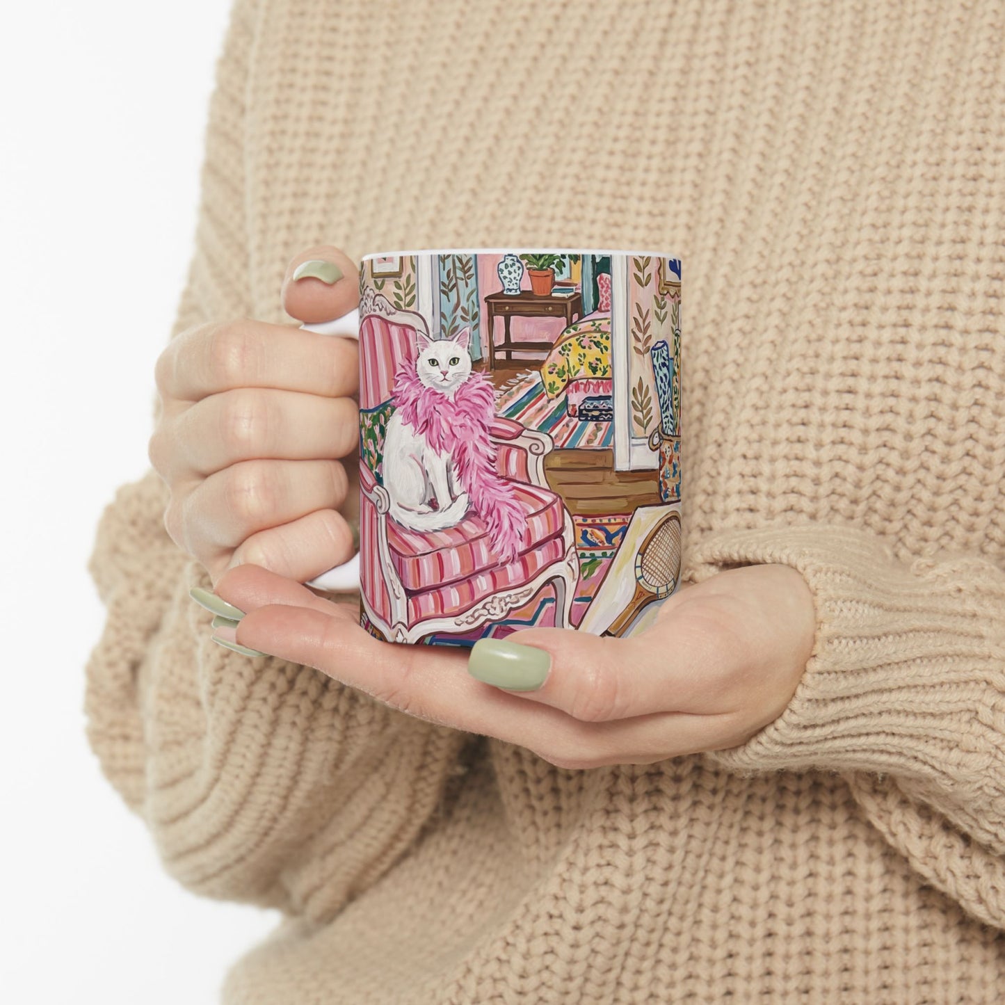 Society Kitty Ceramic Mug, (11oz, 15oz)