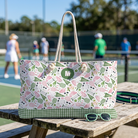 Pickleball Watercolor Motif Weekender Bag