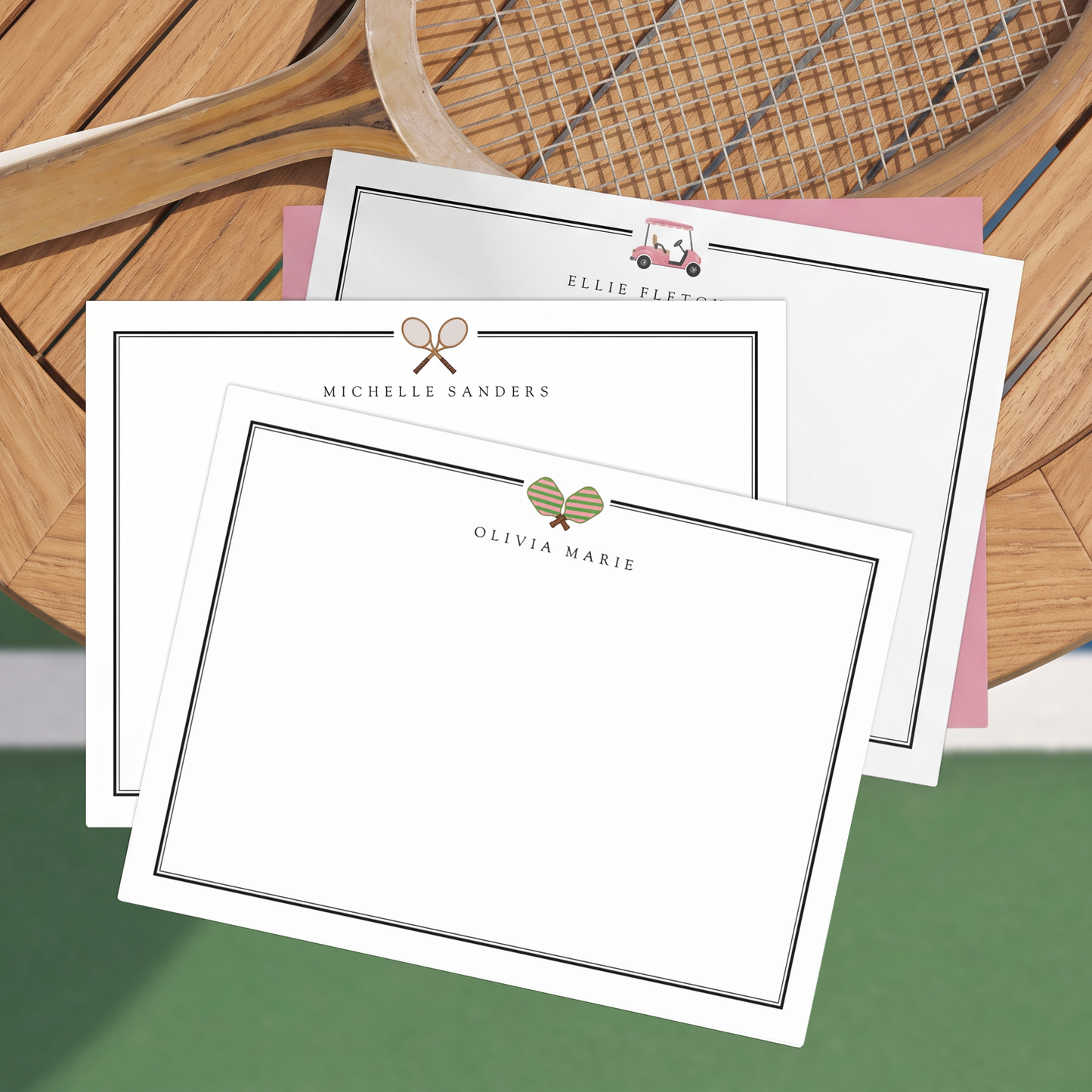 Country Club Motif Note Cards Stationery Set