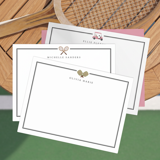 Country Club Motif Note Cards Stationery Set