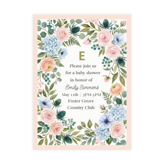 Garden Party Baby Shower Invitations