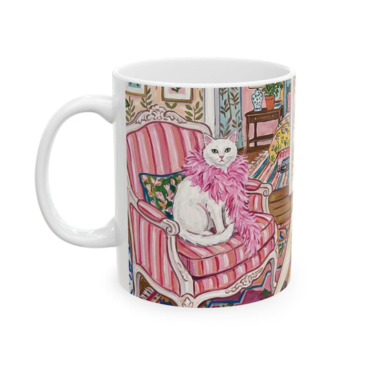 Society Kitty Ceramic Mug, (11oz, 15oz)